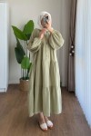 Oversize Müslin Elbise Yeşil