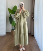 Oversize Müslin Elbise Yeşil