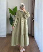 Oversize Müslin Elbise Yeşil