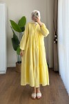 Oversize Müslin Elbise Sarı