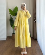 Oversize Müslin Elbise Sarı