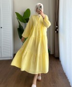 Oversize Müslin Elbise Sarı