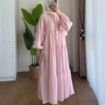 Oversize Müslin Elbise Şeker pembesi