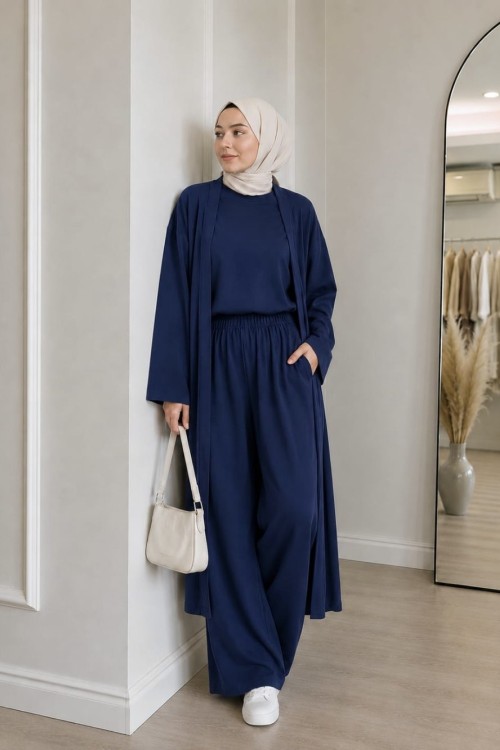 Baggy Üçlü Takım Lacivert