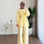Pantolonlu Çilek Takım Sarı