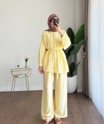 Pantolonlu Çilek Takım Sarı