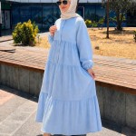 Oversize Müslin Elbise Bebe Mavisi