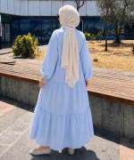 Oversize Müslin Elbise Bebe Mavisi