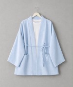 Cep Detaylı Müslin Kimono Bebe Mavisi