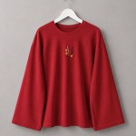 Nakışlı Salaş Sweatshirt Kırmızı