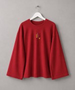 Nakışlı Salaş Sweatshirt Kırmızı