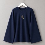 Nakışlı Salaş Sweatshirt Lacivert