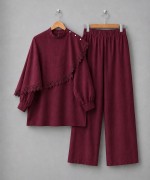 Lenora Pantolonlu Takım Bordo