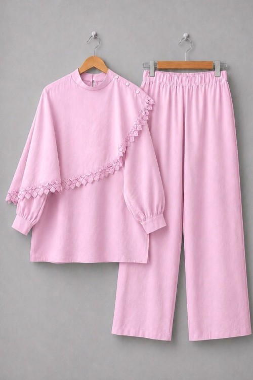 Lenora Pantolonlu Takım Pembe