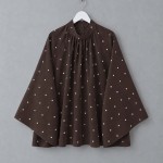 Puantiyeli Oversize Bluz Acı Kahve