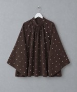 Puantiyeli Oversize Bluz Acı Kahve