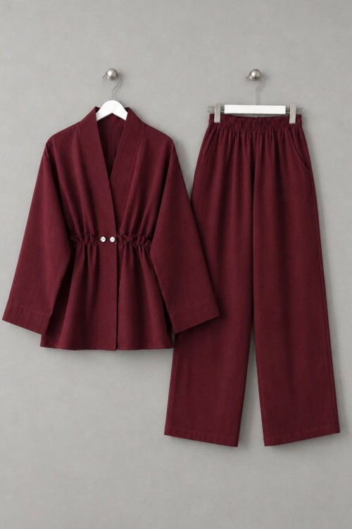 Lori Pantolonlu Takım Bordo
