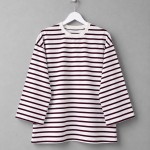 Bisiklet Yaka Çizgili Sweatshirt Bordo