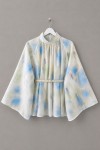 Batik Desen Oversize Bluz Mavi