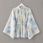 Batik Desen Oversize Bluz Mavi