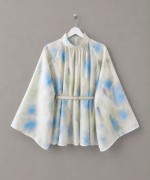 Batik Desen Oversize Bluz Mavi