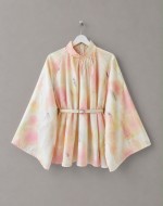 Batik Desen Oversize Bluz Pembe