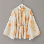 Batik Desen Oversize Bluz Turuncu