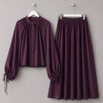 Twill Etekli Takım Mürdüm