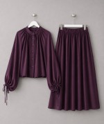 Twill Etekli Takım Mürdüm