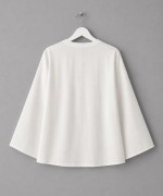 Nakış Detaylı Oversize Keten Kimono Ekru