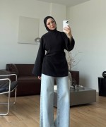 Prive Modal Bluz Siyah