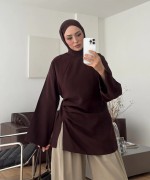 Prive Modal Bluz Acı Kahve