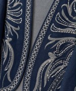 Pul İşlemeli Denim Ceket Lacivert