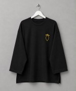 Limon Nakışlı Sweatshirt Siyah