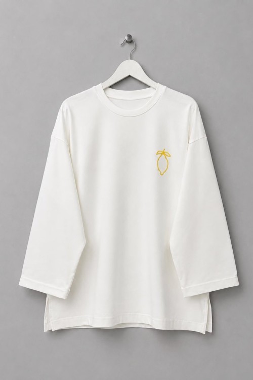 Limon Nakışlı Sweatshirt Ekru