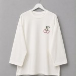 Kiraz Nakışlı Sweatshirt Ekru