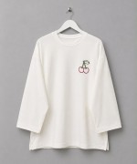 Kiraz Nakışlı Sweatshirt Ekru