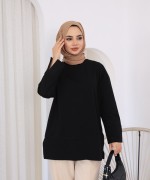 Yırtmaçlı Sweatshirt Siyah