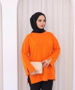Yırtmaçlı Sweatshirt Turuncu