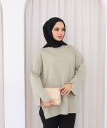 Yırtmaçlı Sweatshirt Yeşil