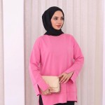 Yırtmaçlı Sweatshirt Pembe