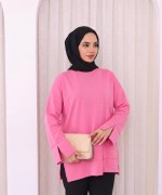 Yırtmaçlı Sweatshirt Pembe
