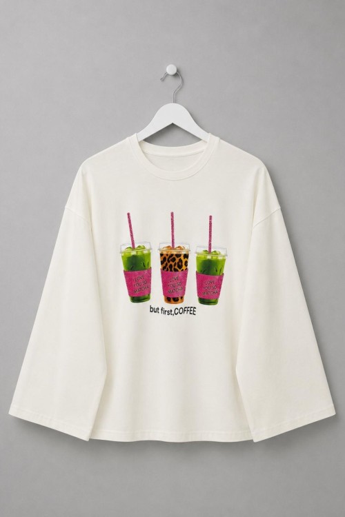 Baskılı Süprem Sweatshirt Kokteyl