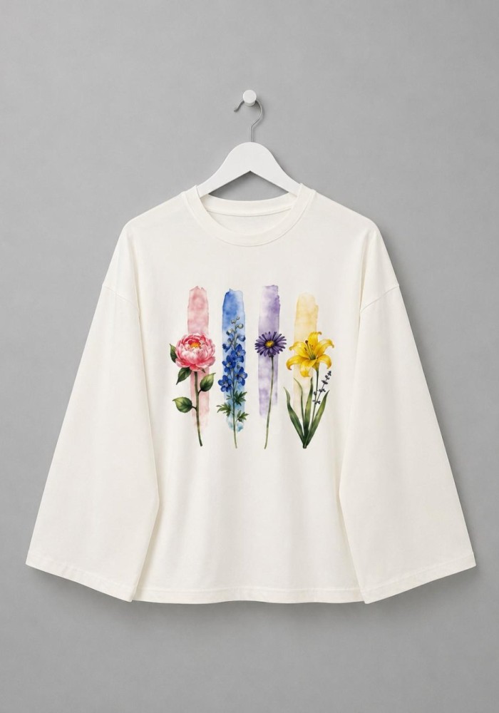 Baskılı Süprem Sweatshirt Çiçek