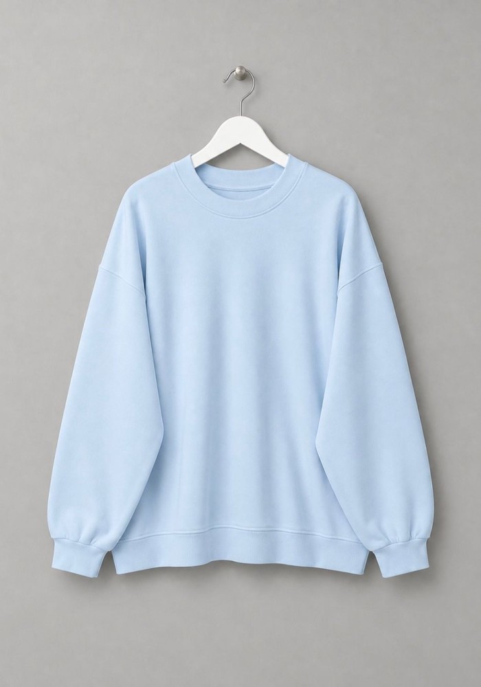 Oversize İnterlok Sweatshirt Bebe Mavisi