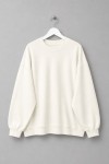 Oversize İnterlok Sweatshirt Ekru