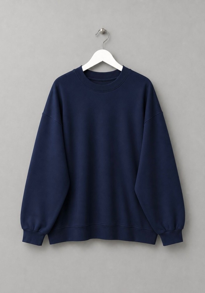 Oversize İnterlok Sweatshirt Lacivert