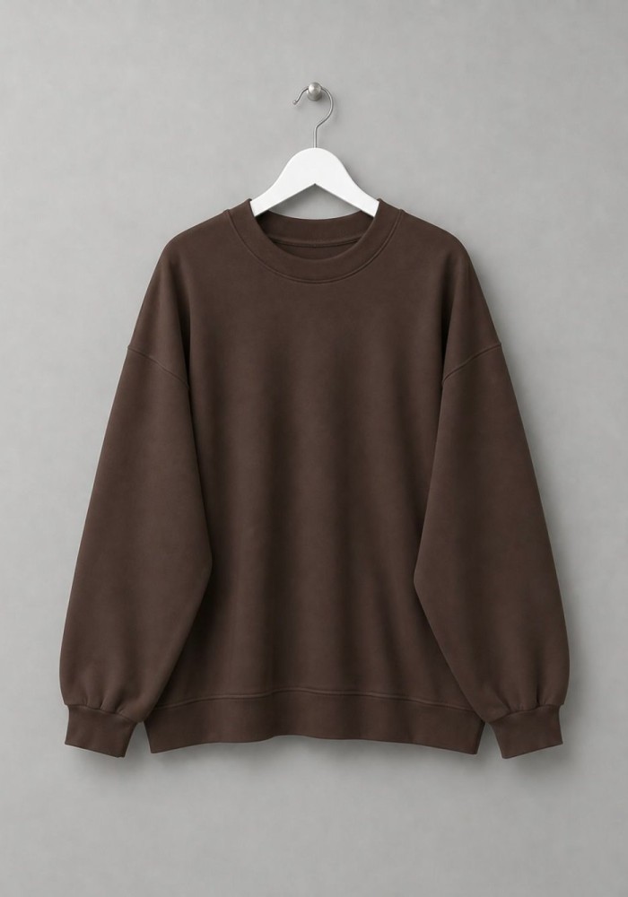 Oversize İnterlok Sweatshirt Kahverengi