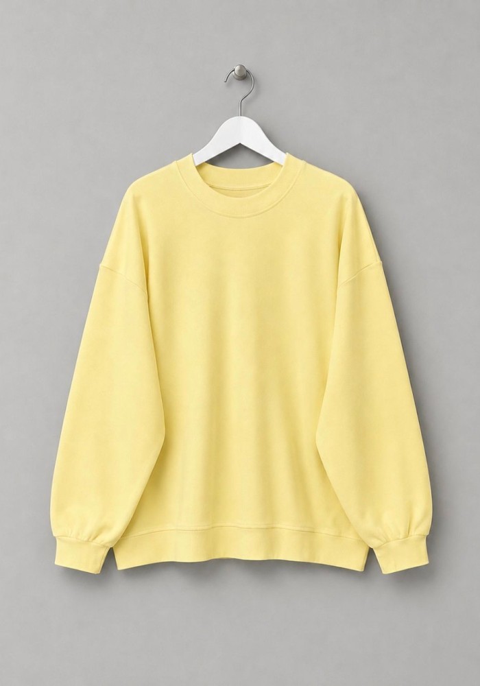 Oversize İnterlok Sweatshirt Sarı