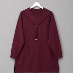 Bağcık Detaylı Çımalı Tunik Bordo